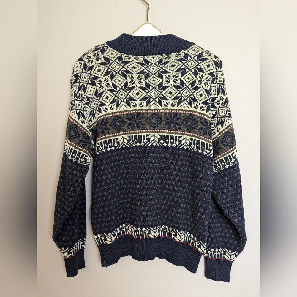 Vintage Daniel David Fair Isle Sweater – Zip Mock Neck – Size Small - Picture 9 of 10